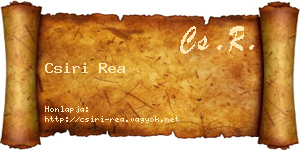 Csiri Rea névjegykártya
